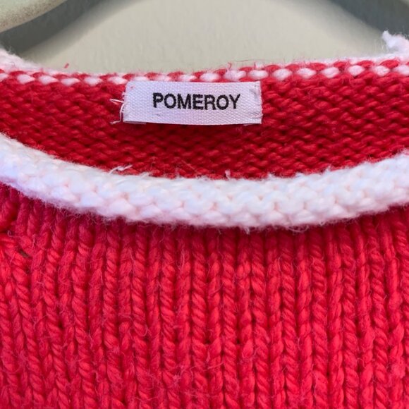 Pink Knit Bunny Sweater Girls 4 4T Cozy Warm Rabbit POMEROY Girl Rolled Edges - Picture 7 of 7